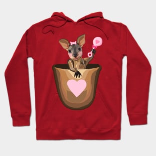 Baby Girl Kangaroo Joey in Pouch Hoodie